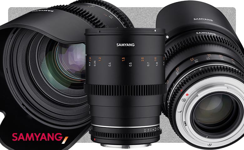 Samyang T1.5 de 24mm, 35mm, 50mm e 85mm Gama de lentes MK2 VDSLR Cine